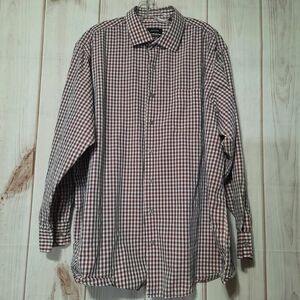 Alfani Shirt Men's 18.5 Easy Care Gray Pink Button‎ Front Long Sleeve CorpCore